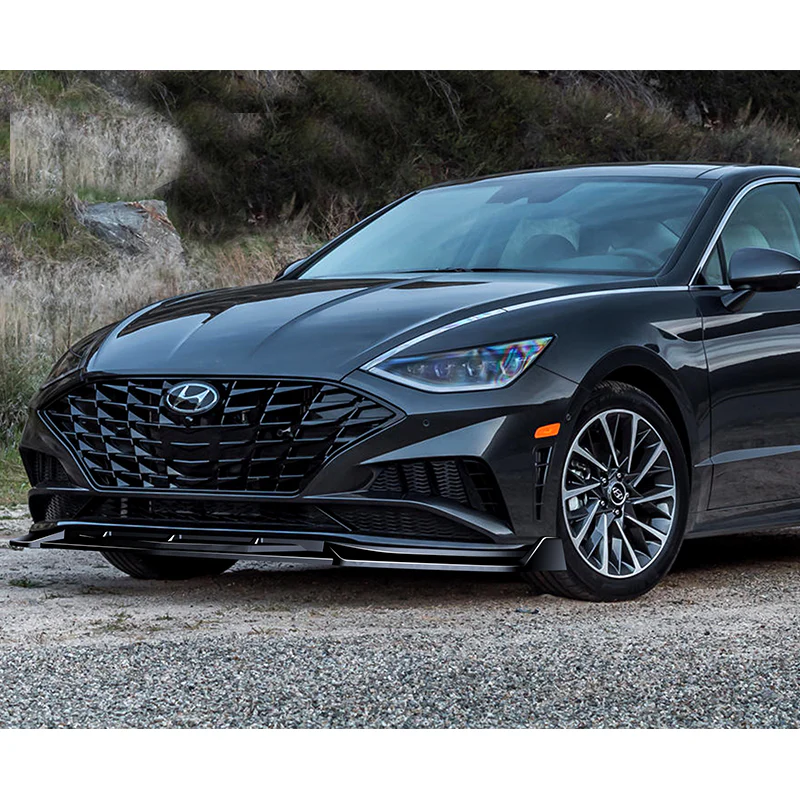 For 2020-2023 Hyundai Sonata CK-Style JDM Painted Black Front Bumper Body Splitter Spoiler Lip 3PCS - Image 5