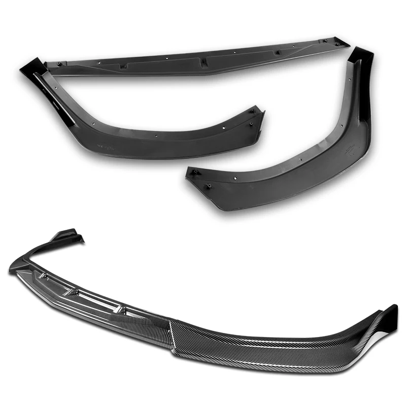 For 2020-2023 Hyundai Sonata CK-Style JDM Carbon Look Front Bumper Body Splitter Spoiler Lip 3PCS - Image 2