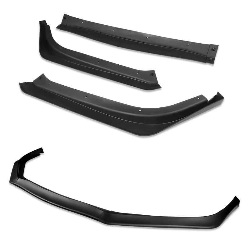For 2013-2015 Honda Civic 4DR Black Aero-Style Front Bumper Body Splitter Spoiler Lip 3PCS - Image 4