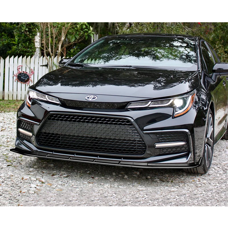 For 2020-2025 Toyota Corolla XSE SE Painted Black Front Bumper Body Splitter Spoiler Lip 3PCS - Image 5