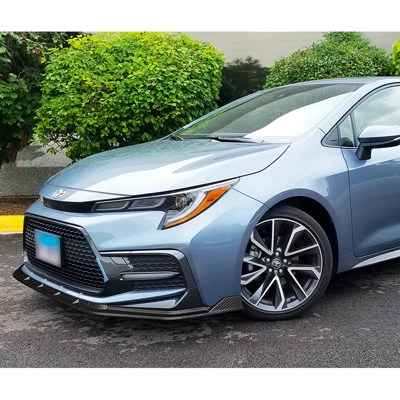 For 2020-2025 Toyota Corolla XSE SE Carbon Look Front Bumper Body Splitter Spoiler Lip 3PCS - Image 5