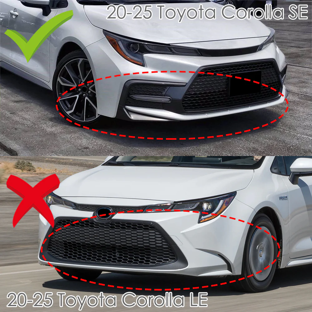For 2020-2025 Toyota Corolla XSE SE Carbon Look Front Bumper Body Splitter Spoiler Lip 3PCS - Image 6
