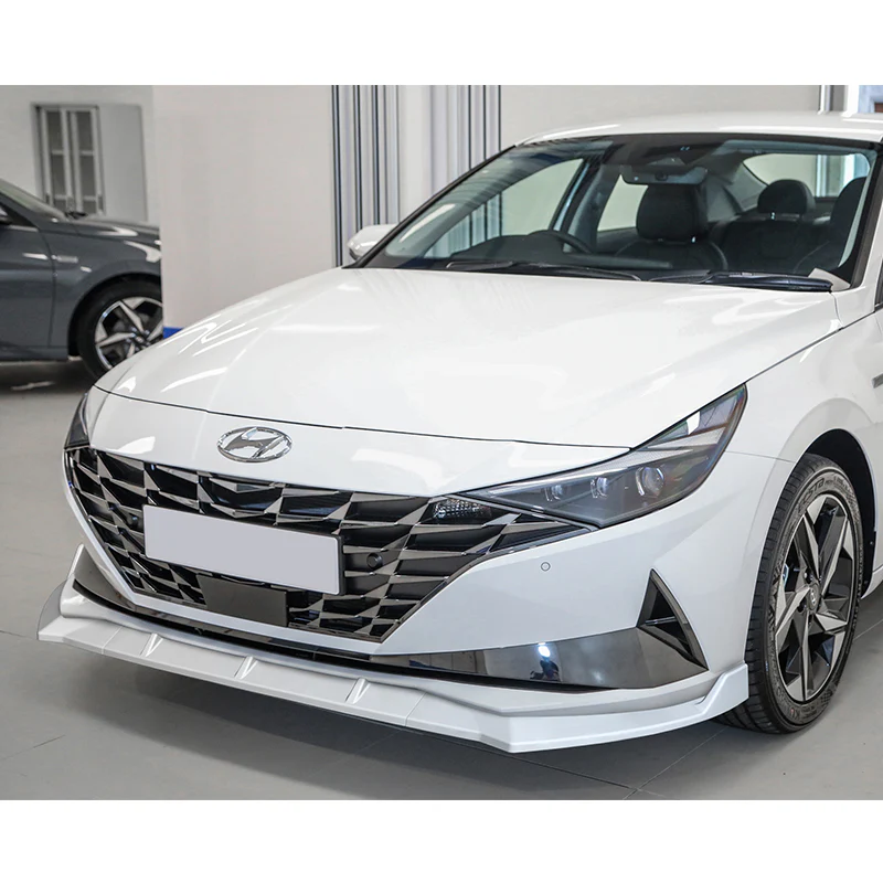 For 2021-2023 Hyundai Elantra Painted White Front Bumper Body Splitter Spoiler Lip 3PCS - Image 5
