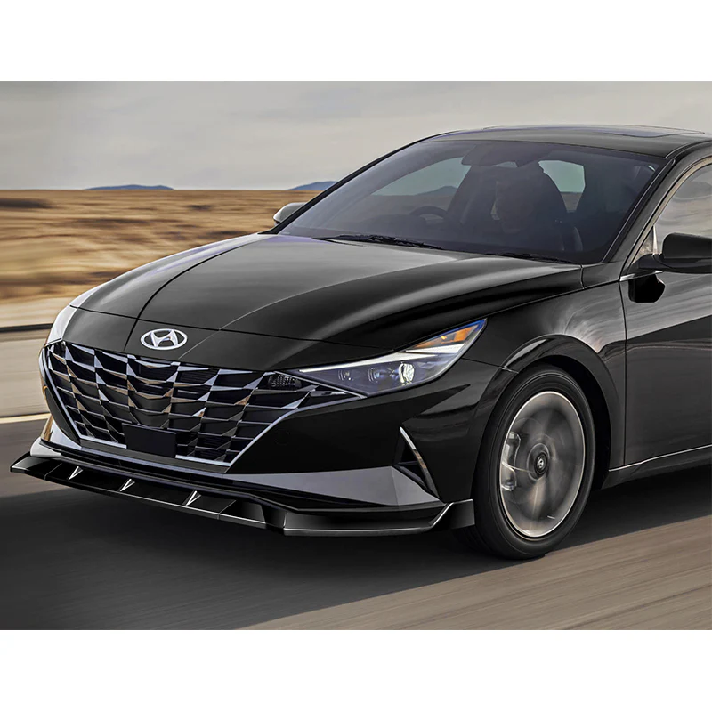 For 2021-2023 Hyundai Elantra Painted Black Front Bumper Body Splitter Spoiler Lip 3PCS - Image 5