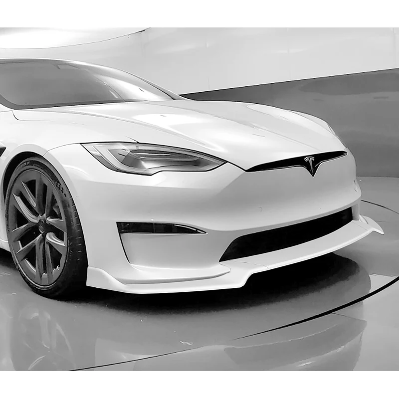 For 2021-2025 Tesla Model S Painted White Front Bumper Body Splitter Spoiler Lip 3PCS - Image 5