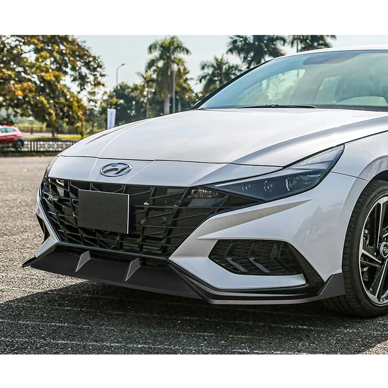 For 2021-2023 Hyundai Elantra N-Line Matte Black Front Bumper Body Splitter Spoiler Lip 3PCS - Image 7