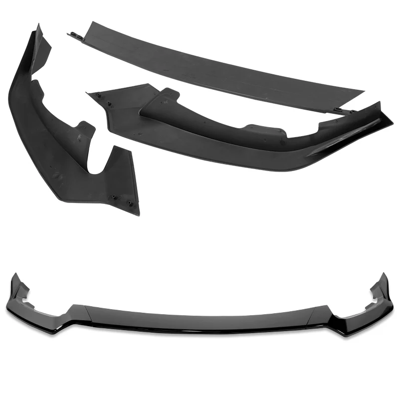For 2021-2025 Tesla Model S Painted Black Front Bumper Body Splitter Spoiler Lip 3PCS - Image 4