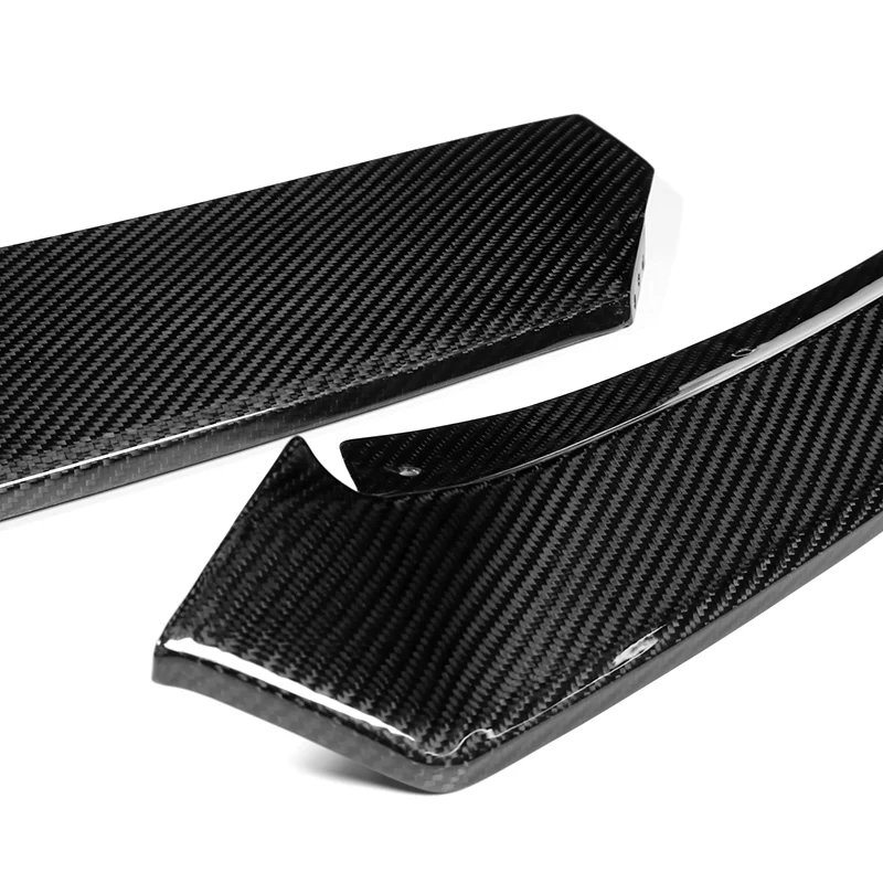 For 2021-2025 Tesla Model S Carbon Fiber Front Bumper Body Splitter Spoiler Lip 3PCS - Image 2