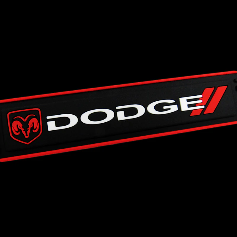 For DODGE 4PCS Red Border Rubber Car Door Scuff Sill Cover Panel Step Protector - Image 2