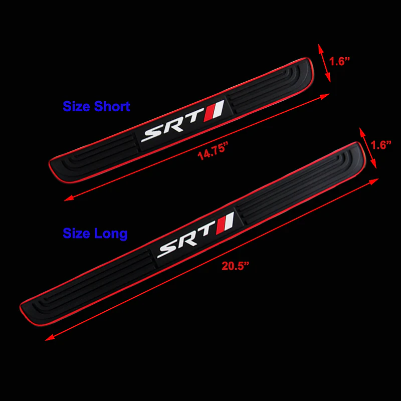 For Dodge SRT 4PCS Black Rubber Car Door Scuff Sill Cover Panel Step Protector - Image 5
