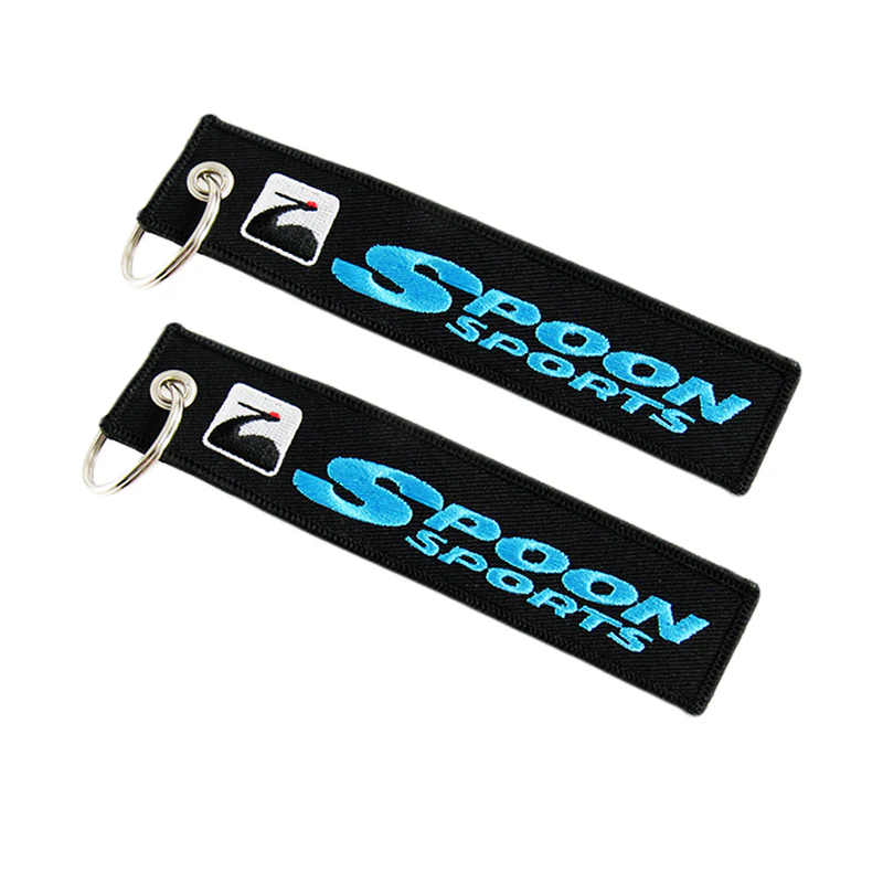 For DOUBLE SIDE EMBROIDERED TAG JDM SPOON SPORTS KEYCHAIN CELL HOLDER KEYRING X2 - Image 4