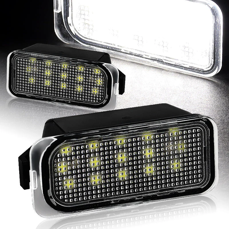For Ford Edge C-Max Transit 150 250 350HD Jaguar White LED 6000K License Plate Lights with Bumper Badge Scratch Guard Sets - Image 4