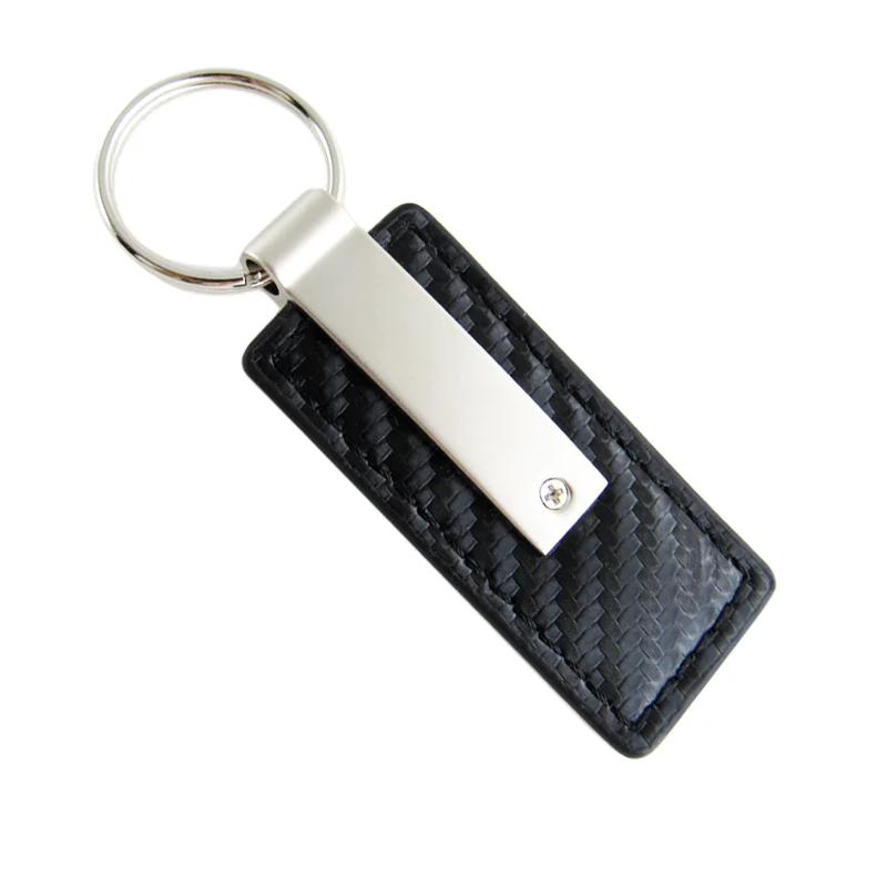 For Ford MUSTANG Rectangle Carbon Fiber Leather Key Fob Keyring Keychain GENUINE - Image 5