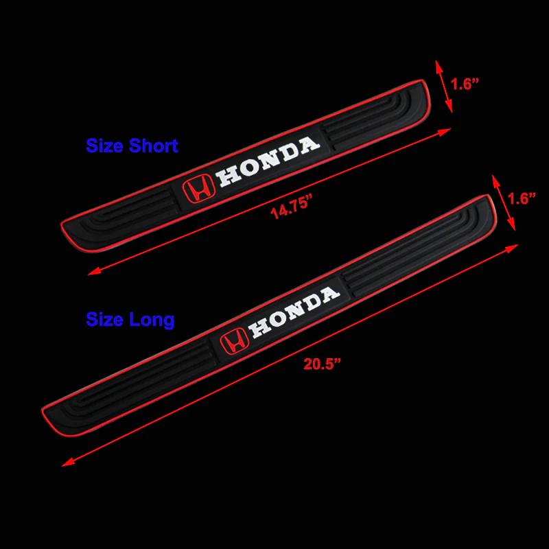 For Honda 4pcs Red Border Rubber Car Door Scuff Sill Cover Panel Step Protector - Image 5