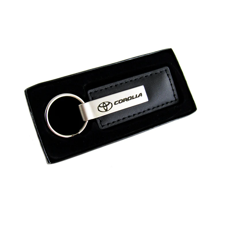 For Toyota COROLLA Key Ring Black Leather Rectangular Keychain - KC1540.COR - Image 3