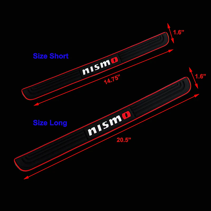 For JDM Nismo Red Trimmed Rubber Car Door Scuff Sill Cover Panel Step Protector 4PCS Set - Image 6