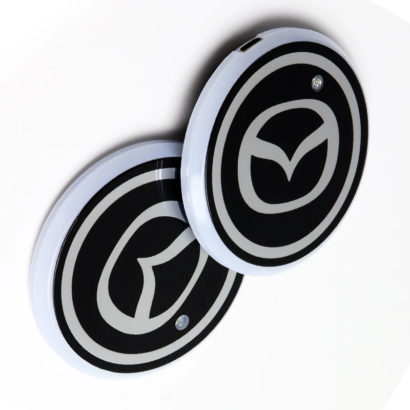 For MAZDA Switchable 7 Color LED Cup Holder Car Button Mat Atmosphere Light 2PCS - Image 5