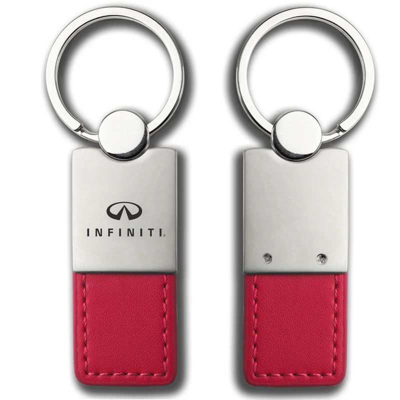 For INFINITI Logo Rectangular Authentic Red Leather Key Fob Keychain Key Tag New - Image 5