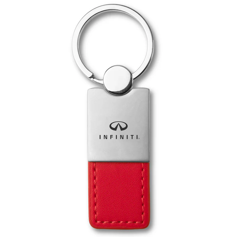 For INFINITI Logo Rectangular Authentic Red Leather Key Fob Keychain Key Tag New - Image 7