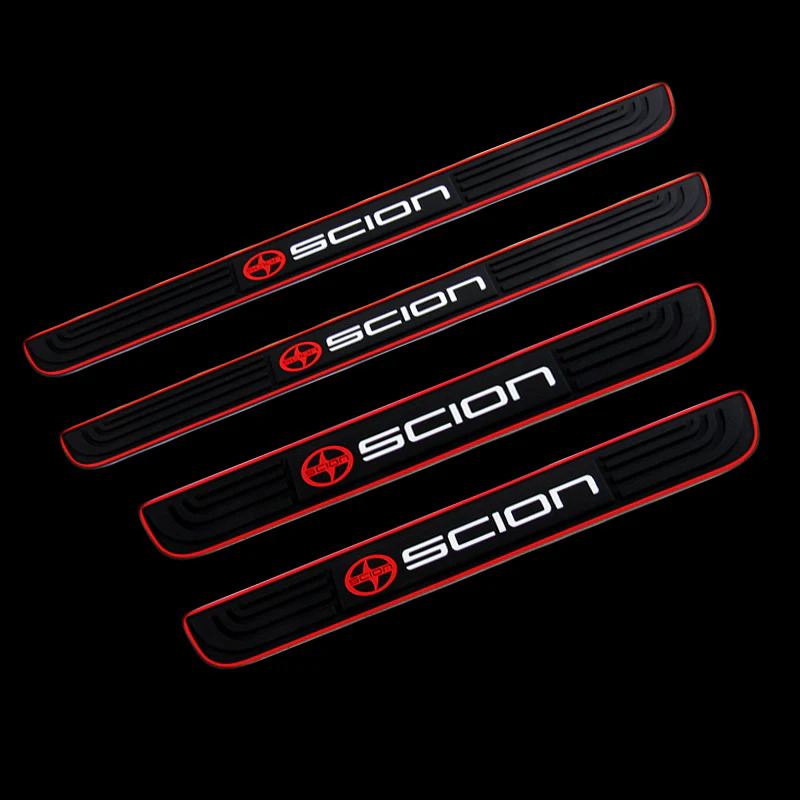 For SCION Red trimmed Rubber Car Door Scuff Sill Cover Panel Step Protector 4PCS NEW - Image 4