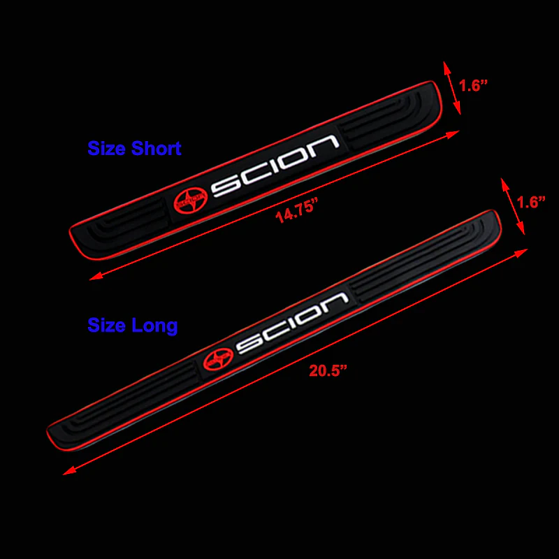 For SCION Red trimmed Rubber Car Door Scuff Sill Cover Panel Step Protector 4PCS NEW - Image 5