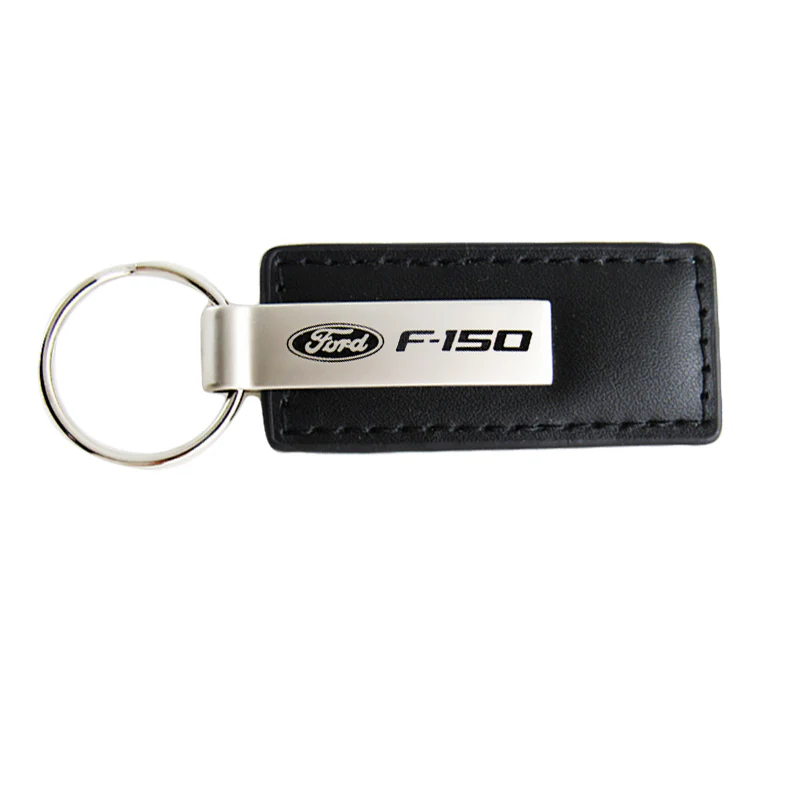 For Ford F-150 F150 Key Ring Black Leather Rectangular Keychain - KC1540.F15 - Image 3