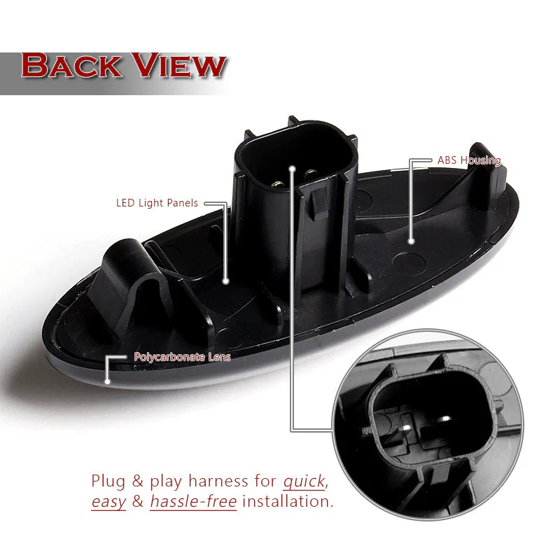 Toyota Set of Corolla RAV-4 Yaris Smoke Sequential LED Signal Side Marker Lights with Seatbelt Covers - Image 3