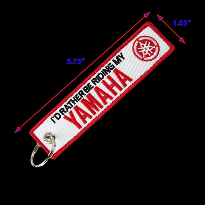 For YAMAHA DOUBLE SIDED EMBROIDERED WHITE KEY TAG KEYCHAIN CELL HOLDERS KEY RING X2 - Image 4