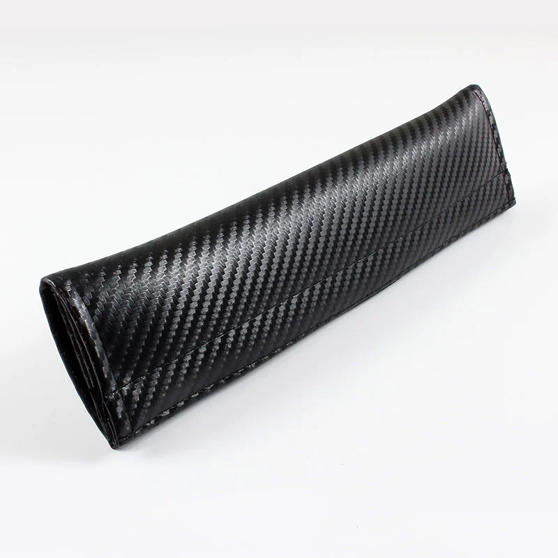 Ford Racing Black Set of Car Wheel Tire Valves Dust Stem Air Caps Keychain with Carbon Fiber Look Seat Belt Covers - Image 10