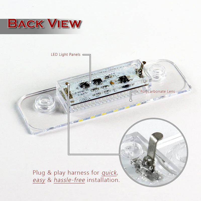 Ford Set For 06-20 Ford Fusion/03-19 Fiesta MK5 Xenon White LED 6000K License Plate Light with Seat Belt Covers - Image 3