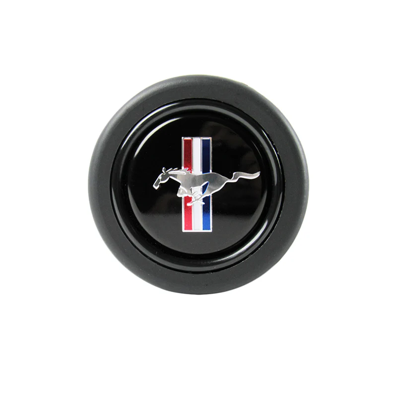Ford Mustang Set Genuine Leather 15" Diameter Car Auto Steering Wheel Cover with Badge Logo Horn Button - Image 2