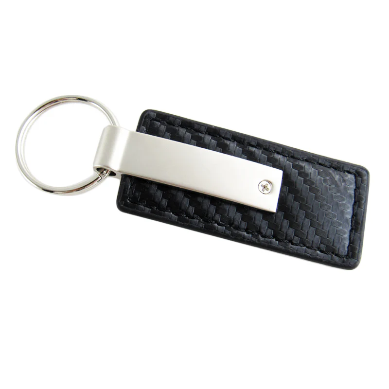 For Ford F-150 Rectangle Carbon Fiber Leather Chrome Key Fob Keyring GENUINE - Image 5