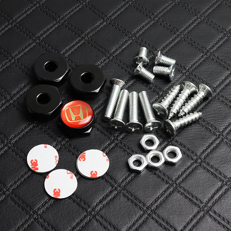 Honda 4PCS Car License Plate Frame Screw Bolt Cap Cover Fit For All Models New - Image 3