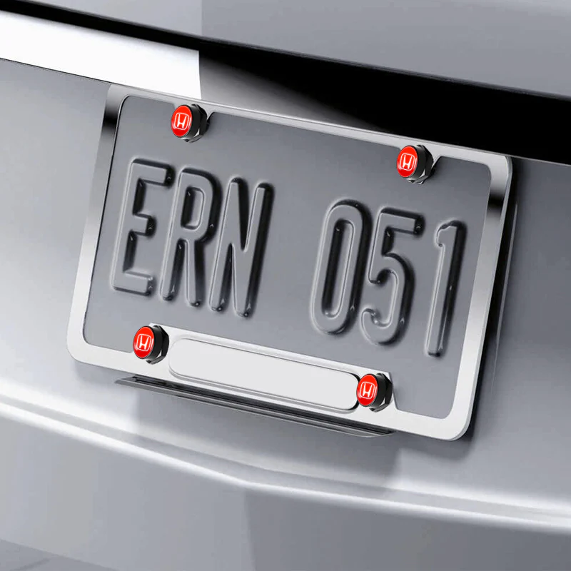 Honda 4PCS Car License Plate Frame Screw Bolt Cap Cover Fit For All Models New - Image 5