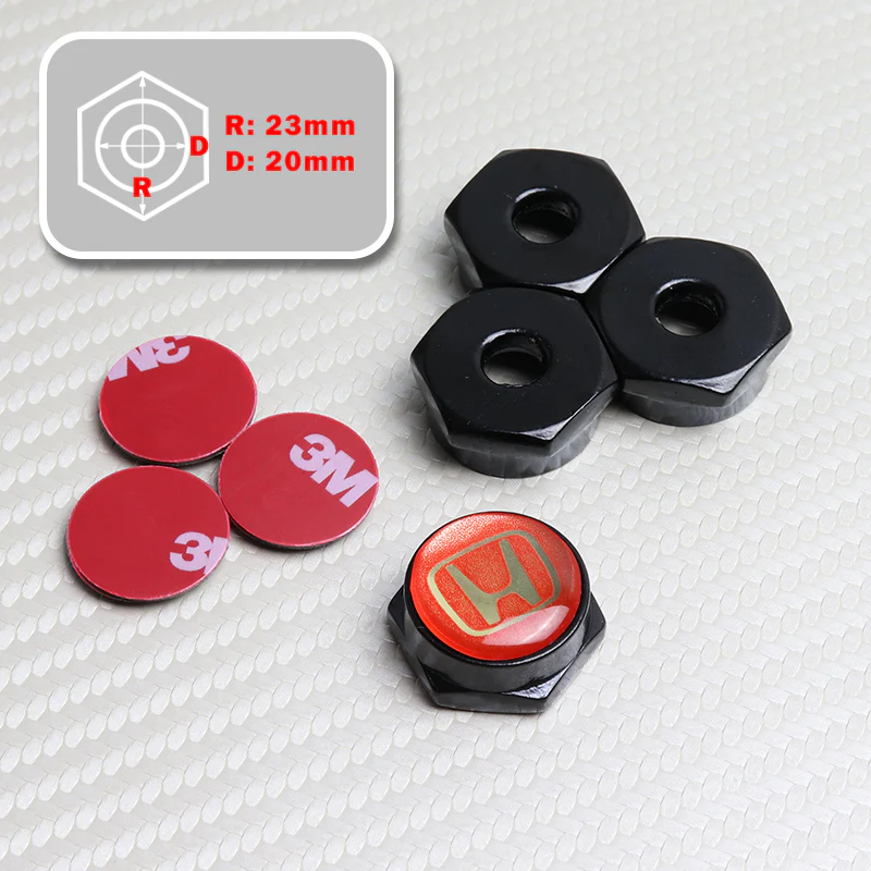 Honda 4PCS Car License Plate Frame Screw Bolt Cap Cover Fit For All Models New - Image 6