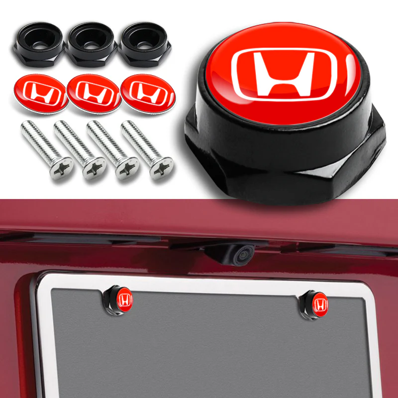 Honda 4PCS Car License Plate Frame Screw Bolt Cap Cover Fit For All Models New - Image 7