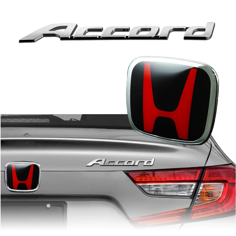 HONDA ACCORD Set 2008-2012 GENUINE REAR TRUNK "H" EMBLEM with Chrome ACCORD Emblem - Image 6