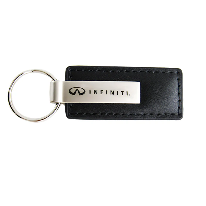 For NISSAN INFINITI Key Ring Black Leather Rectangular Keychain - KC1540.INF - Image 2