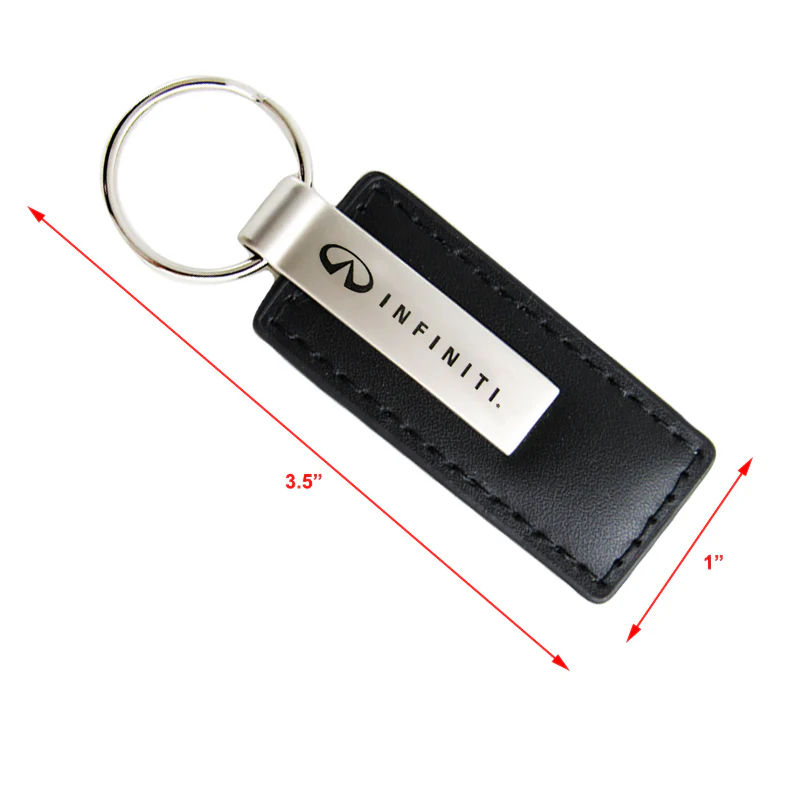 For NISSAN INFINITI Key Ring Black Leather Rectangular Keychain - KC1540.INF - Image 4