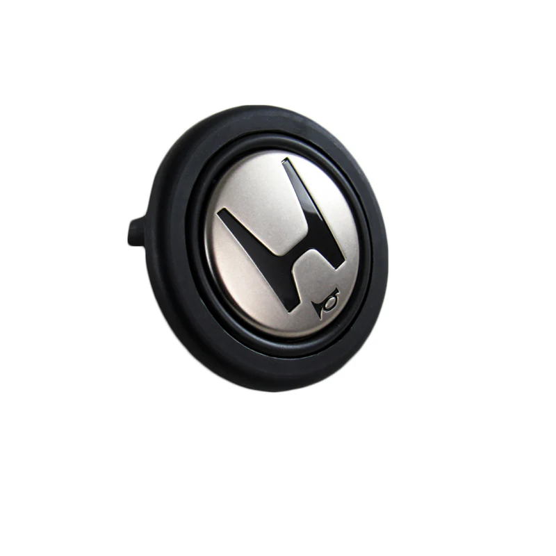 HONDA Set Quality Leather 15" Diameter Car Steering Wheel Cover with Black/GOLD JDM Horn Button - Image 6