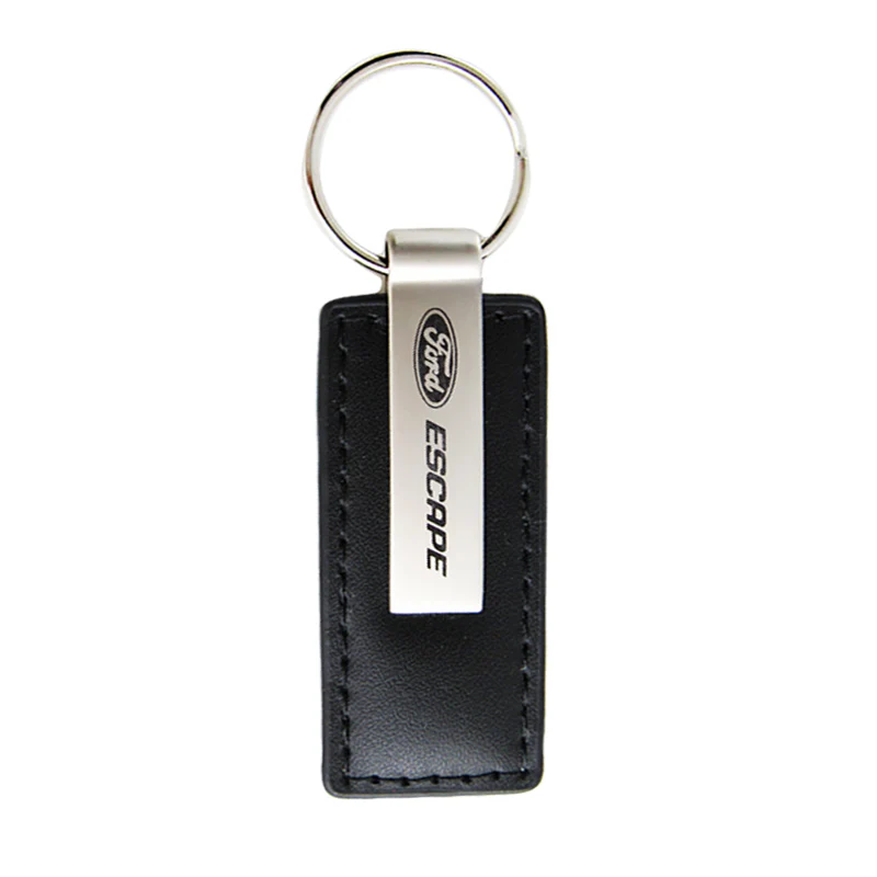 For FORD ESCAPE Key Ring Black Leather Rectangular Keychain - KC1540.XCA - Image 4
