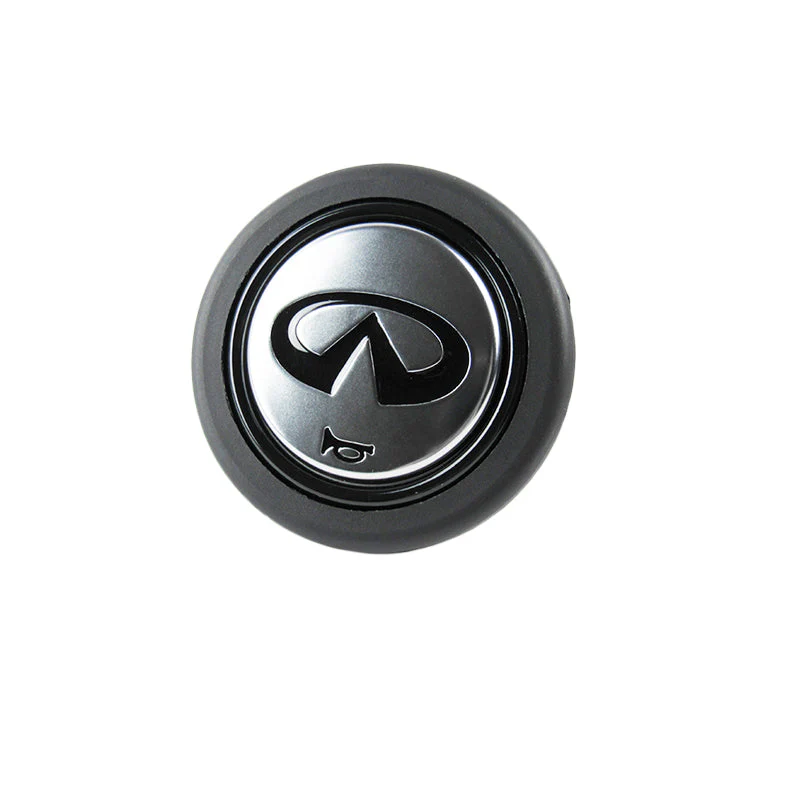 INFINITI Set 15" Carbon Fiber Style Quality Leather Car Steering Wheel Cover with Logo Horn Button - Image 5