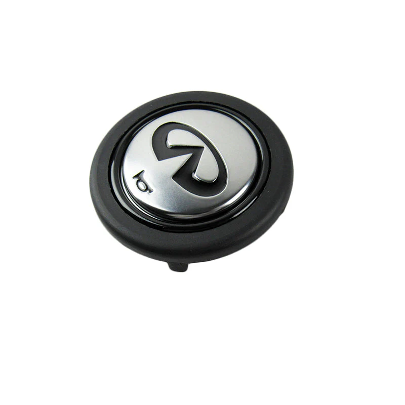 INFINITI Set 15" Carbon Fiber Style Quality Leather Car Steering Wheel Cover with Logo Horn Button - Image 7