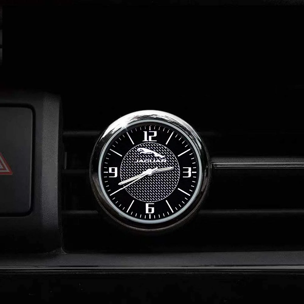 JAGUAR Set of Car 15" Steering Wheel Cover Carbon Fiber Look Leather with Exquisite Clock - Image 4