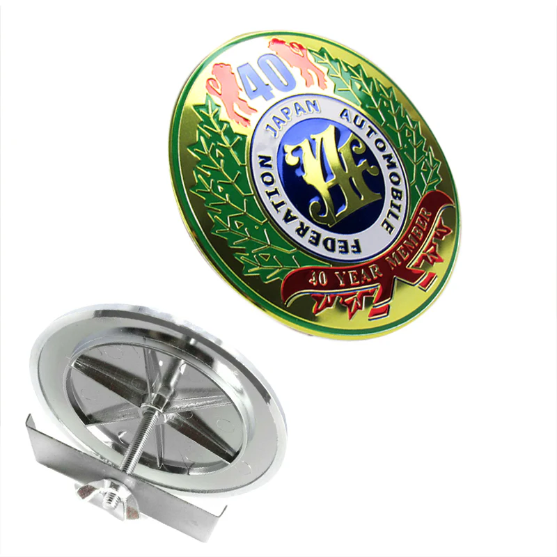 JAF Japan Automobile Federation 40 Year Member JDM Logo Emblem Badge + 2 Alternative Decal Stickers For Toyota Front Grille - Image 5