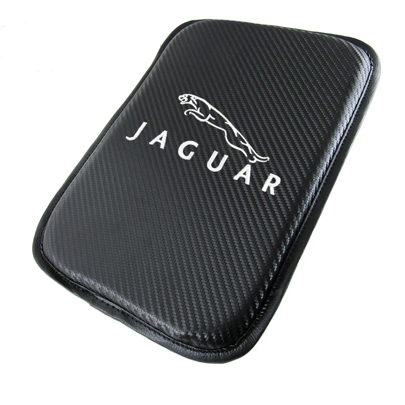 JAGUAR Car Center Console Embroidery Armrest Cushion Mat Pad Cover Stitched Logo with LED Cup Coaster Set - Image 2