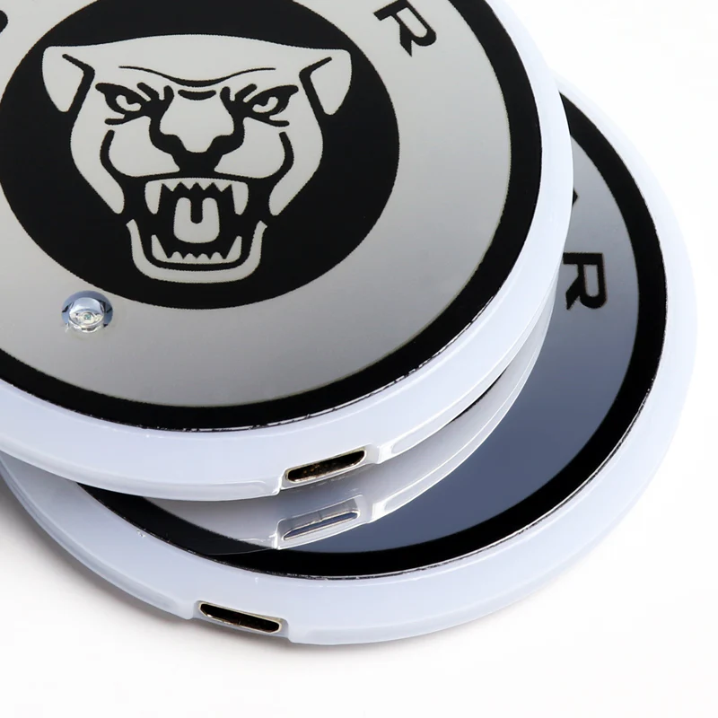 JAGUAR Car Center Console Embroidery Armrest Cushion Mat Pad Cover Stitched Logo with LED Cup Coaster Set - Image 9