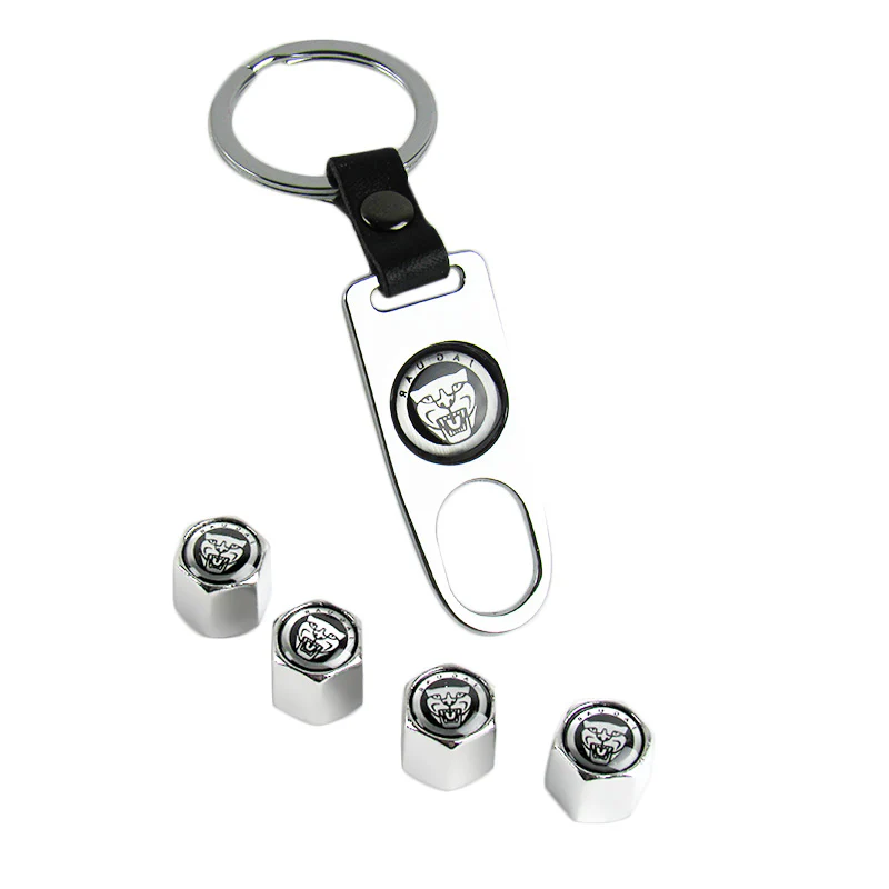 JAGUAR Car Wheel Tire Valves Dust Stem Air Caps Keychain Emblem KEY FOB Silver Set - US SELLER - Image 7