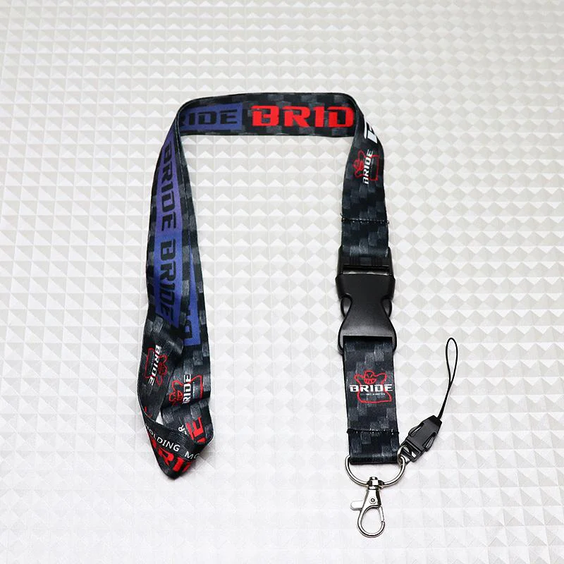 JDM BRIDE Carbon Set Embroidery Seat Belt Cover Shoulder Pads with Bride Keychain - Image 9