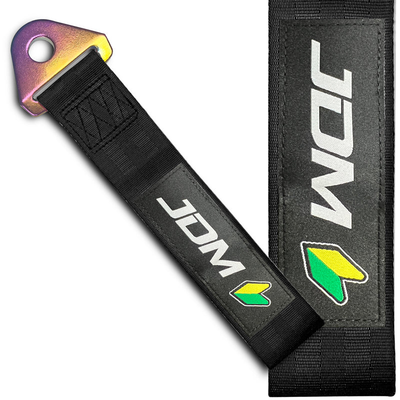 JDM Honda Drift Rally Sports Racing NEO CHROME HIGH STRENGTH Tow Strap for Front / Rear Bumper - Image 6
